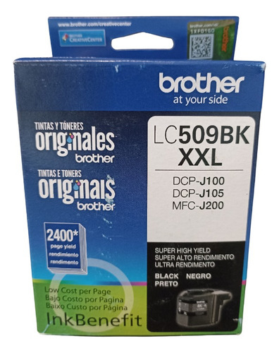 Cartucho De Tinta Brother Lc509bk Xxl Original Para Dcp-j100