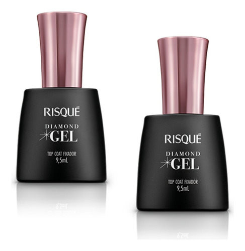 Kit Risqué Top Coat 2 Unids Fixador Gel Alto Brilho Diamond