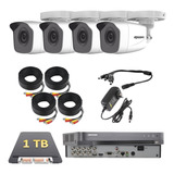 Kit Circuito Cerrado 4 Cámaras Hikvision 4 Mp 1 Tb Metal