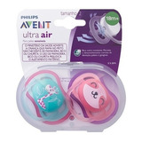 Chupeta Avent Ultra Air Dupla 18m+ Rosa Menina Philips