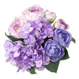 Felice Arts Ramo De Flores Artificiales Moradas De 12 Pulgad