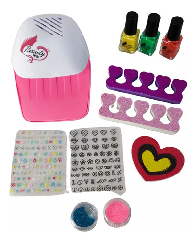Juguete Kit Manicure Uñas Esmaltes Accesorios Decoración