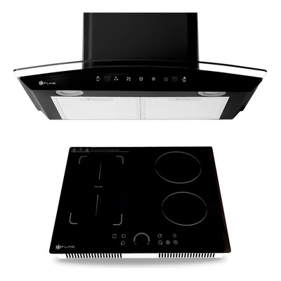 Combo Parrilla Inducción Y Campana Extractora 60cm |bel4co60 Color Negro | Meses sin interés