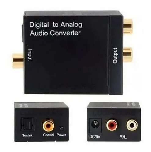 Adaptador Conversor Ótico Toslink E Coaxial Digital Para Rca