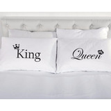 Kit Fronhas Personalizadas Namorados Casal King Queen Rei 