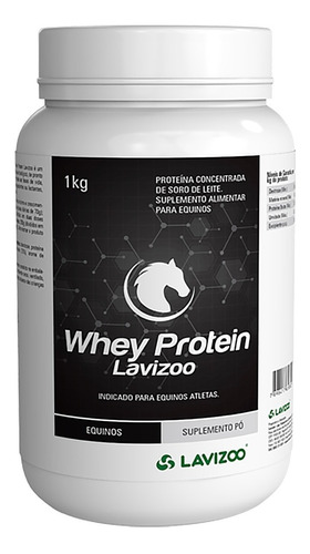 Whey Protein 1kg Lavizoo Aumento Força Muscular Equinos