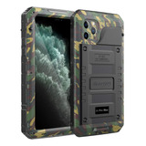 Funda Para iPhone 11 Pro Max Camuflaje Metal Impermeable