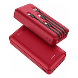 Power Bank 20000mah Batería Portátil 1hora Gar159 Con 4 Cabl