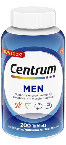 Centrum Men Multivitamínico 200 Tablets - Importado Eua