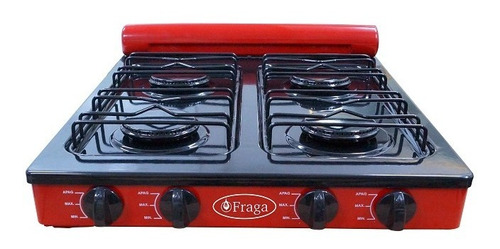 Parrilla Sobreponer Camping Estufa 4 Quemadores Rojo Fraga