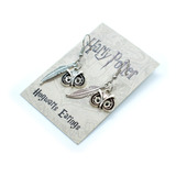 Aretes Búho Y Pluma Hedwig Harry Potter 