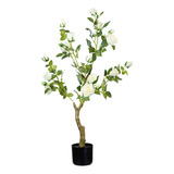 Planta Artificial Árbol De Rosa Grande 110cm Calidad Premium