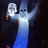 Decoración Halloween Inflable Gigante Fantasma Calavera 3.6m