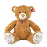 Peluche Oso Sentado  Marrón Claro 60cm Con Moño 5383