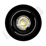 Spot Redondo Mr11 De Embutir Led Direcionável 3w Autovolt Cor Preto Quente 110v/220v