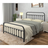 Ambee21 Marco De Cama De Metal Vintage Queen Con Cabecera Y