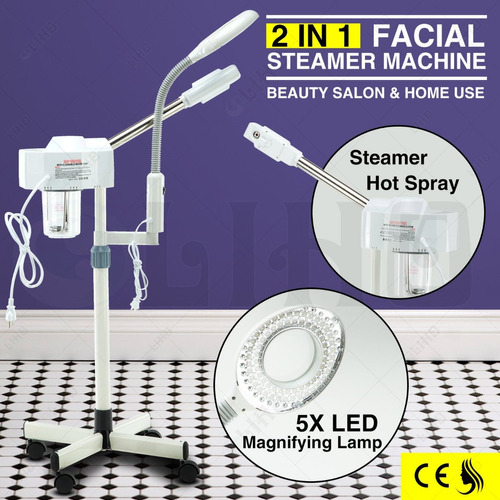 Vaporizador Facial Ozono Lámpara Pedestal Led 5x Spa Salon