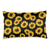 Fundas De Almohada Con Estampado Floral De Girasoles Retro P