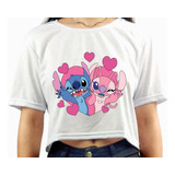 Cropped Crop  Disney Stitch Basica Promoção Roupas Feminina