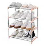 Mueble Organizador 4 Niveles Estantes Zapatera Portátil Rosa