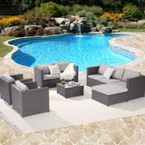 Conjunto De Muebles De Patio Brafab 6 Piezas, Sofá Seccional