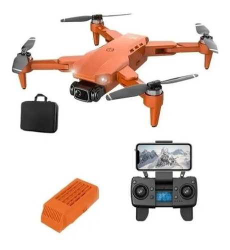 Drone L900 Pro Laranja Com Gps Retorno Automatico + Bolsa