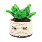 Plantas Y Maceta De Crochet Suculentas Artificiales - P...