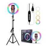 Aro De Luz Led Fotografía Iluminador Trípode 2mts Rgb