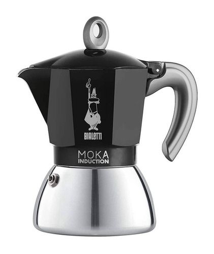 Cafetera Bialetti Moka Induction 6 Tazas Manual Negra Italiana