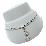 Pulsera Con Letra S De Plata 925 Diamantada +estuche B16