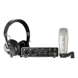 Placa Sonido Behringer Kit Studio Umc202hd + Hps5000 Mic C1