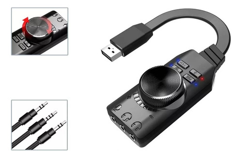 Tarjeta De Sonido Usb 7.1 Gamer Plextone Pc Mak Linux 24 Bit