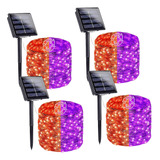 Paquete De 4 Luces Led Solares De Halloween De 160 Pies Y 40