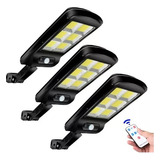 X3 Focos Solar Exterior Led Lampara Sensor Movimiento