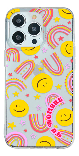 Funda Para iPhone Para Mujer Caritas Felices Con Nombre