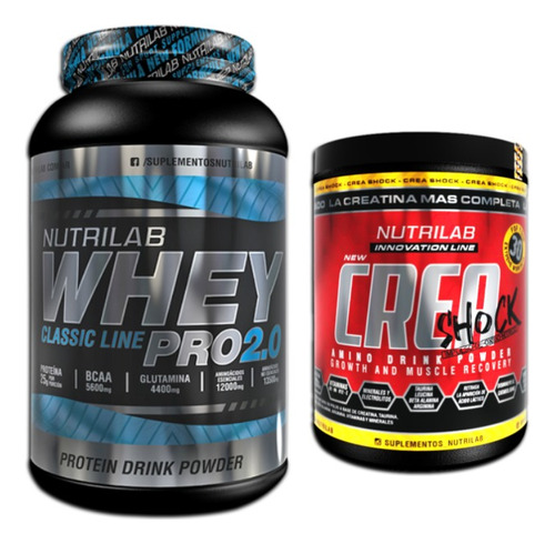 Whey Protein Nutrilab 1kg + Creatina Saborizada 300gr Promo