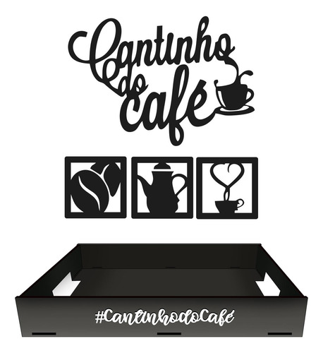 Bandeja Cantinho Do Café Em Mdf 2,5mm - Prática E Decorativa