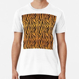 Remera Nomades Orange And Black Animal Print Algodon Premium