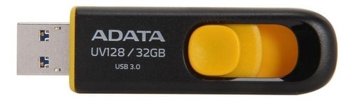 Memoria Usb Adata Uv128 32gb 3.2 Gen 1 Negro Y Amarillo