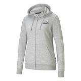 Campera Puma Essentials Logo Sportstyle Mujer Moda Gris