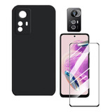 Capa Capinha + Pelic Vidro 3d+ Pl Camera Para Redmi Note 12s