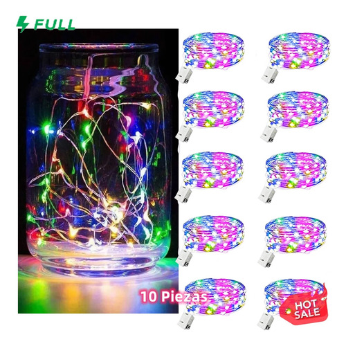 Luces De Cadena Hadas Navidad Regalo Valentín 2m 20led 10pz