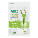 Flosser Dental Gum Con Aplicador Angulados Sabor Menta 75 u