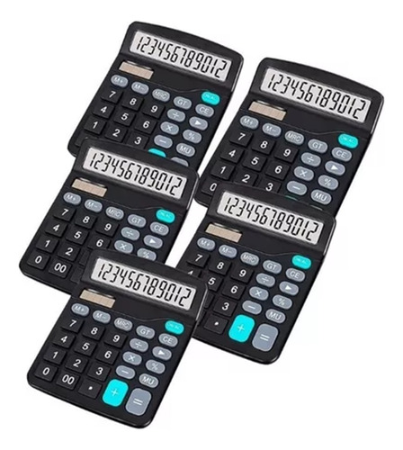 5 Calculadoras De Mesa Balcão Escritório Display 12 Digitos