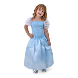 Fantasia Princesa Infantil Frozen Elsa Menina Glitter Azul