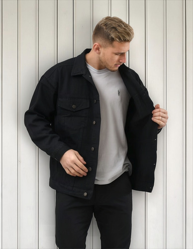 Campera De Jeans Oversize Rigida Hombre