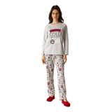 Pijama Fechado Feminino Manga Longa Flanelado Inverno Cold