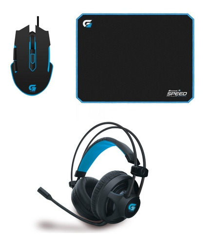 Fone Headset Gamer Pro H2 + Mouse Pro M5 4800dpi + Mouse Pad