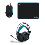 Fone Headset Gamer Pro H2 + Mouse Pro M5 4800dpi + Mouse Pad