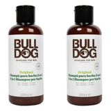 2 Shampoos Para Barba 2 En 1 Bulldog Original 200 Ml